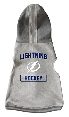 Littlearth NHL Tampa Bay Lightning Haustier-Kapuzenpullover, Unisex, für Erwachsene, Grau, Größe S von Little Earth Productions