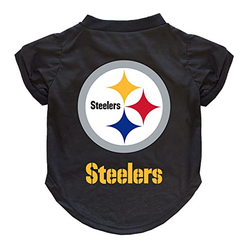 Littlearth Pittsburgh Steelers NFL Hund T-Shirt, XS-XL, Teamfarbe, L (Neck: 14", Girth: 20"-25", Back: 15") von Little Earth Productions