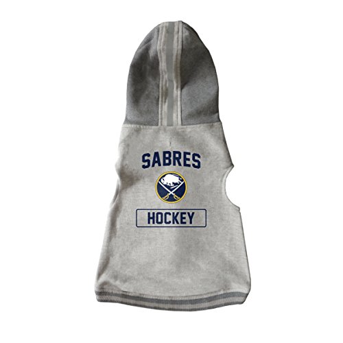 Littlearth Unisex-Erwachsene NHL Buffalo Sabres Haustier Kapuze Rundhalsausschnitt mit Team-Logo und Namen, Grau, Größe L von Little Earth Productions