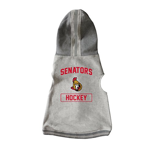 Littlearth Unisex-Erwachsene NHL Ottawa Senators Pet Hooded Crewneck mit Team-Logo und Name, Grau, Größe XL von Little Earth Productions