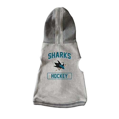 Littlearth Unisex-Erwachsene NHL San Jose Sharks Haustier-Kapuzen-Kapuzenpullover mit Team-Logo und Namen, Grau, Größe L von Little Earth Productions