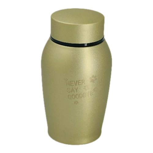 Little Family Members Pet Cremation Urn Engraved Stainless Steel Medium Gold D1 von Little Family Members