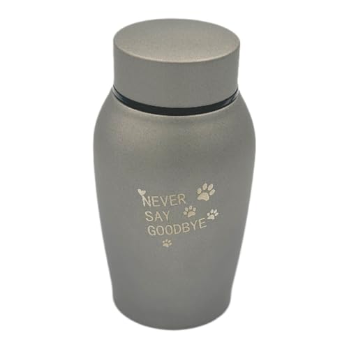 Little Family Members Pet Cremation Urn Engraved Stainless Steel Medium Gray D1 von Little Family Members