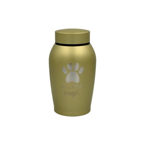 Little Family Members Pet Cremation Urn Engraved Stainless Steel Medium Gold D4 von Little Family Members