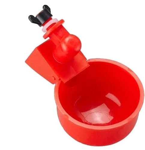 Little Family Members Red Poultry Gravity Water Cups Automatic Drinker (1) Cup von Little Family Members