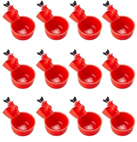 Little Family Members Red Poultry Gravity Water Cups Automatic Drinker (1) Cup von Little Family Members