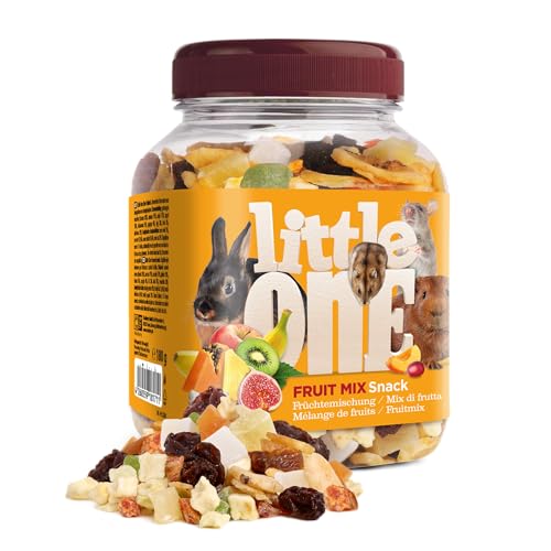 Little One Fruit Mix | 180 g | Ergänzungsfutter für Nagetiere und Zwergkaninchen | Mit getrockneten Früchten wie Banane, Ananas, Rosinen, Apfel, Kokosnuss, Papapya und mehr von Little One