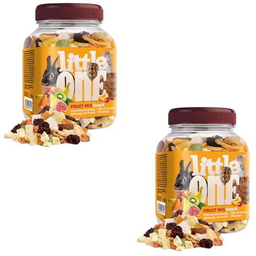 Little One Fruit Mix | Doppelpack | 2 x 180 g | Ergänzungsfutter für Nagetiere und Zwergkaninchen | Mit getrockneten Früchten wie Banane, Ananas, Rosinen, Kokosnuss und mehr von Little One