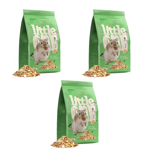 Little One Gerbils | 3er Pack | 3 x 400 g | Alleinfutter für Rennmäuse | Kann den vollen Bedarf an Eiweißstoffen, Fetten, Kohlenhydraten, Mineralstoffen und Vitaminen Decken von Little One