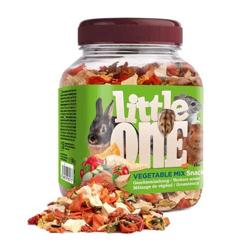 Little One Vegetable Mix Snack | 140 g | Ergänzungsfuttermittel für Nagetiere und Zwergkaninchen | Die Mischung ist bestehend aus Sieben verschiedenen getrockneten Gemüsearten von Little One