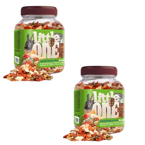 Little One Vegetable Mix Snack | Doppelpack | 2 x 140 g | Ergänzungsfuttermittel für Nagetiere und Zwergkaninchen | Mischung besteht aus fünf verschiedenen getrockneten Gemüsearten von Little One