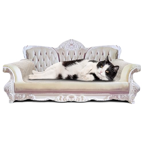 Little Scratchers Royal Cat Couch - Extra Dicke Katzenkratzcouch, Katzensofa Bett, Katzenliege Bett, Katzen-Couch Bett mit Katzenkratzpad, Katzenlounge Kratzbaum (groß) von Little Scratchers