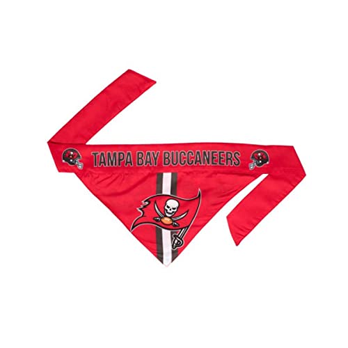 Little Earth Productions: Haustierhalstuch Tampa Bay Buccaneers, Hund, Katze, Bandana, Medium, Rot, Pewter, Weiß, Baumwoll-Polyester-Mischung, NFL-Team-Fan-Pet-Bandanas von Little Earth Productions