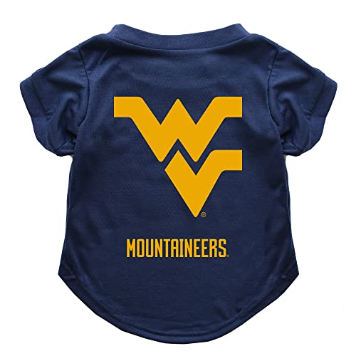 Littlearth NCAA West Virginia University Haustier-T-Shirt für Erwachsene, Teamfarbe, Größe M von Little Earth Productions