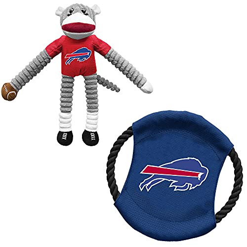 Littlearth NFL Buffalo Bills Socke Monkey und Flying Disc Pet Toy Combo Set von Little Earth Productions