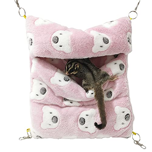 Littledropet Dicker Fleece-Hängesack für Frettchen und Zucker, für Ratten, Meerschweinchen, Eichhörnchen und andere Kleintiere, 34,8 cm, Rosa von Littledropet