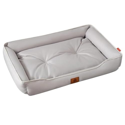 LiuXaofei Haustier-Sofa, Hundebetten, wasserdichte Unterseite, weiches Fleece, warmes Katzenbett, Haus, Haustierkissen for kleine, mittelgroße und große Hunde(Light Gray,L 64x46x12cm) von LiuXaofei