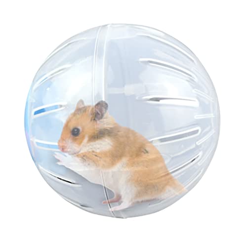 Hamsterkugel 3,94 Zoll Safer Plastik Hamster Rad Transparent Waschbar Hamster Käfig Runde Hamsterspielzeug mit hohlem Loch Haustier Vorräte mit Deckelblau, Chinchilla Ball von Liummrcy