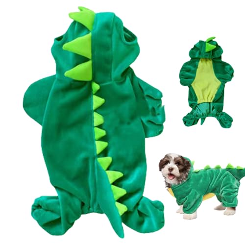 Hund Dinosaurier Kostüm Größe l süßes Halloween Hund Kostüm Jacke Mantel warmes Kristall Velvet Winter Haustier Kleidung Hoodie Casual Cosplay Requisiten für Halloween -Party, Halloween von Liummrcy