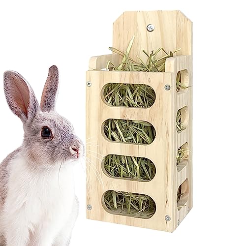 Kaninchen Heu Feeder Holz Kaninchen Heuregal, Heuhändler vertikales stehendes Gras Fütterungsschelfspender für Meerschweinchen Haustier Hasen Hamster Chinchilla, Haustier Automatische Feeders von Liummrcy