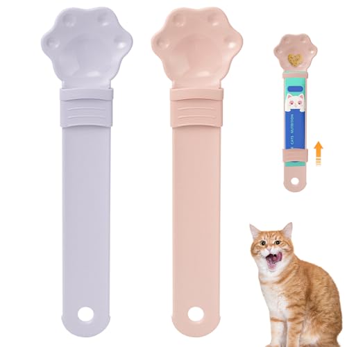 Katzen -Fütterungswässerung, Katzenstreifen -Feeder 2pcs Hygienische Fütterung Katzenstreifen Squeeze Löffel Katzenfutter Katze Futterlöffel mit hängenden Loch für Hundekatze Nassfutter, Style2 von Liummrcy