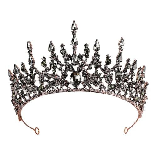 Kronen für Frauen, Schwarze gotische Kronen für Mädchen - Vintage Barocke Queen für Hochzeitsförderung Abschlussball Kopfstücke, Halloween von Liummrcy