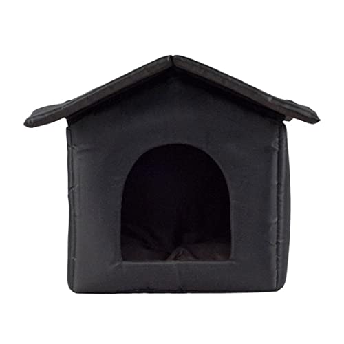 Liummrcy Hundehaus im Freien wetterfeste Haustierhöhle Katze Haus Winter warmes Tierheim 35x33x30 cm, Haustierkatze Höhlen Häuser von Liummrcy