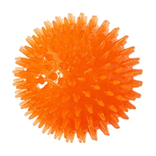 Liummrcy Hundespielzeug, Quietschende Hundball Haustier Kaut Spikey Spielzeug ungiftige Welpezahn-Reinigung Spielzeugkugeln Orange 8 cm von Liummrcy