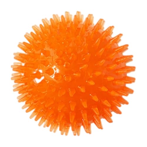 Liummrcy Quietschende Hundeball Haustier Kaut Spikey Spielzeug ungiftige Welpen Zahnreinigung Spielzeugkugeln Orange 8 cm, Haustierkugeln von Liummrcy