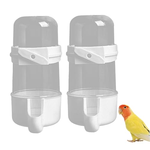 Vogelfütterung Wasserversorgungen, 2 Stcs Vogelwasserspender Kunststoff -Vogelwasserfutterautomatische Vogelkäfigzubehör Hängsvogelkäfig -Feeder für Wellensittich Shotet 200ml von Liummrcy