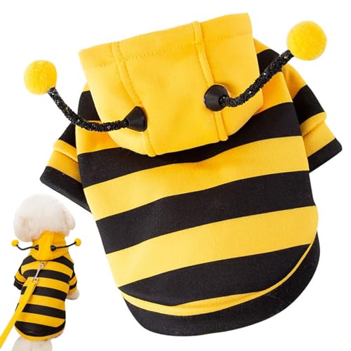 Welpen Halloween Kostüme für Hunde, Hundebienenkostüm süß ＆ Lustige Hummel Bienenhunde Kostüm mit D Ringgröße L weiche Hundetulenhuhn -Winter -Outfit Halten Sie Haustiere warm für kleine Hund Cosplay von Liummrcy