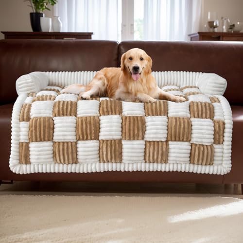 LiveGo Haustier-Couch-Überzüge für Sofa, Hundesofa-Bettenmatte, waschbare Plüsch-Couch-Abdeckung für Hund, Möbelschutz-Hundesofa-Matte für Hunde und Katzen, Flauschiges Hundecouch-Bett von LiveGo