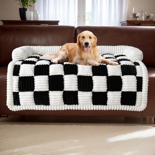 LiveGo Haustier-Couch-Überzüge für Sofa, Hundesofa-Bettenmatte, waschbare Plüsch-Couch-Abdeckung für Hund, Möbelschutz-Hundesofa-Matte für Hunde und Katzen, Flauschiges Hundecouch-Bett von LiveGo