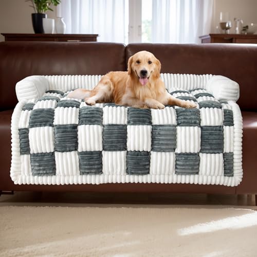 LiveGo Haustier-Couch-Überzüge für Sofa, Hundesofa-Bettenmatte, waschbare Plüsch-Couch-Abdeckung für Hund, Möbelschutz-Hundesofa-Matte für Hunde und Katzen, Flauschiges Hundecouch-Bett von LiveGo