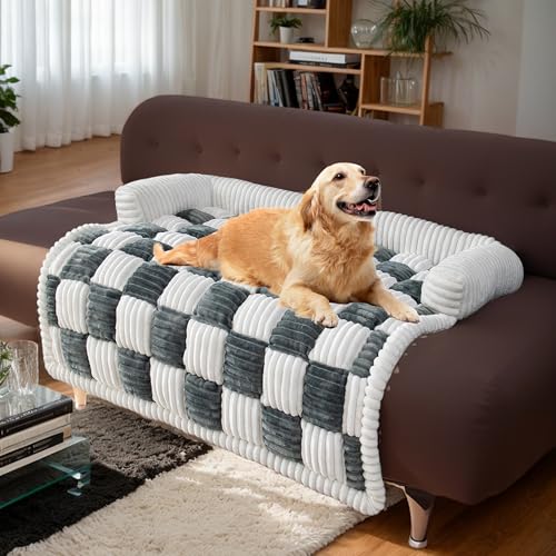 Hunde-Sofa-Matte, Haustier-Couchbezüge für Sofa, waschbarer Plüsch-Couchbezug für Hunde, Möbelschutz, Haustier-Sofa-Matte für Hunde und Katzen, flauschiges Hunde-Couch-Bett mit rutschfester Unterseite von LiveGo