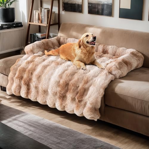 Hunde-Sofa-Matte, Haustier-Couchbezüge für Sofa, waschbarer Plüsch-Couchbezug für Hunde, Möbelschutz, Haustier-Sofa-Matte für Hunde und Katzen, flauschiges Hunde-Couch-Bett mit rutschfester Unterseite von LiveGo