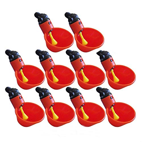 Livecitys 10Pcs Chicken Drinker Feeder Bowl Wasserschale Hohe Kapazität No-Spill Plastic Automatischer Tiertrinker Feeder Für Chicken Food Water Bowl 10 Stück von Livecitys