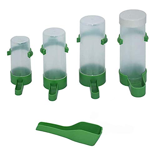 Livecitys 5Pcs Birs Feeder, Vogelwasserspender Haustiertrinken Essen Automatischer Vogelkäfig Wasserspender Hängender Trinkerbehälter Fütterungswerkzeuge Für Vögel Grün von Livecitys