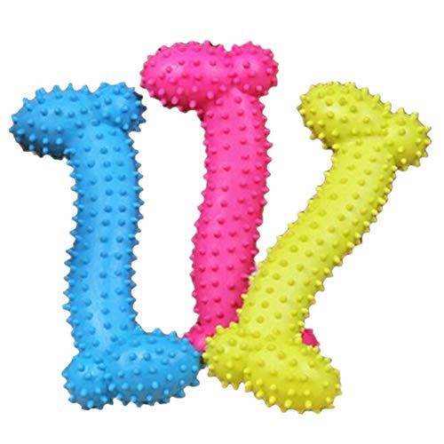 Livecitys Kauspielzeug für Hunde und Welpen, Knochenform, Kauspielzeug für Zähne, zufällige Farbe, 1 Stück von Livecitys