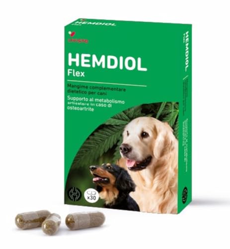 Vitaminergänzungsmittel für Hunde – natürliches entzündungshemmendes Mittel mit Omega3 – pflegt auch Gelenke und Knorpel – für ältere Hunde – mit Hanfmehl – 30 cpr von Livisto