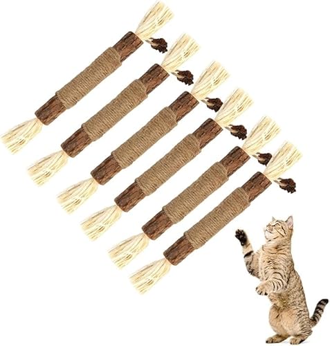 Liwein Katzensticks, 4 Stück Zahnpflege Katzen, Katzensticks Zur Zahnreinigung, Katzenminze Spielzeug, Katzenminze Sticks Zum Schleifen von Zähnen, Für ​Katze Zu Spielen, Beißen, Kauen von Liwein