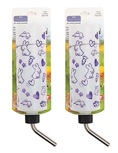 Lixit Original Super Seal Wasserflasche für Kaninchen, Katzen, Frettchen, Hamster, Meerschweinchen, Rennmäuse und andere Kleintiere. (16 oz (2 Stück), gefrostet) von Lixit