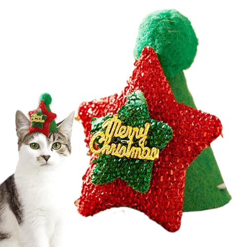 Lmaisdh Haustier-Weihnachtsmannmütze, weiche Kostüme, Katze, Weihnachtsmannmütze, Cosplay, Verkleidungszubehör für Katzen, Kaninchen, Welpen, Hunde von Lmaisdh