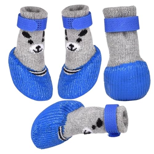 Lmaisdh Haustierschuhe, rutschfeste Winter-Hundeschuhe – verstellbarer Riemen, Pfotenschutz, Haustierbedarf, Hundeschuhe für große bis kleine Hunde von Lmaisdh