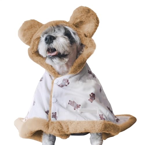 Lmaisdh Hunde-Wintermantel mit Hut, verdickte Poncho-Decke – Haustiere tragen Hüte und Decken, Katzenkaltwettermantel, niedliche, weiche, bequeme Hundedecke für Hunde, Katzen von Lmaisdh