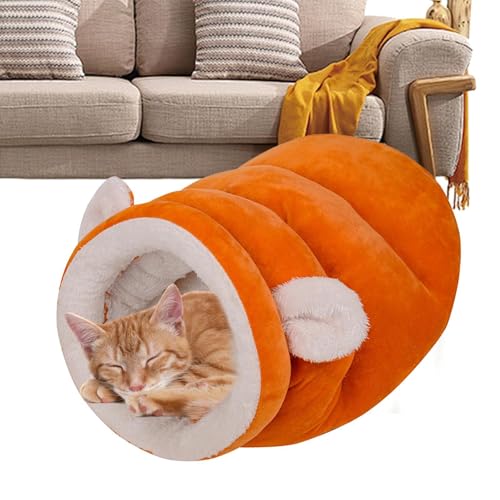 Lmaisdh Katzen Winterschlafsack, Winter Katzenbett Schlafsack, Katzenschlafbett Halbgeschlossen, Warm Katzenbett, Hund Schlafsack Katzensack, Katzenhöhle Bett für kleine Katzen Hunde von Lmaisdh