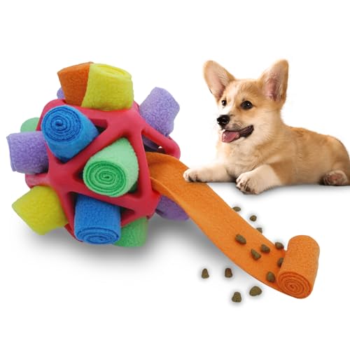 Lmhce Schnüffelball Hundespielzeug fördert natürliche Futtersuchfähigkeiten, langsames Füttern, Schnüffelspielzeug, um Langeweile zu lindern, dreieckiges Loch, verstecktes Futter-Puzzle-Spielzeug für von Lmhce