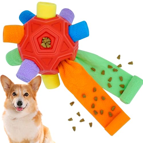 Lmhce Schnüffelball mit Milchduft, interaktiver Hunde-Puzzleball, fördert natürliche Futtersuchfähigkeiten, langsames Fütterungstraining, Schnüffelspielzeug für Hunde (Rot) von Lmhce