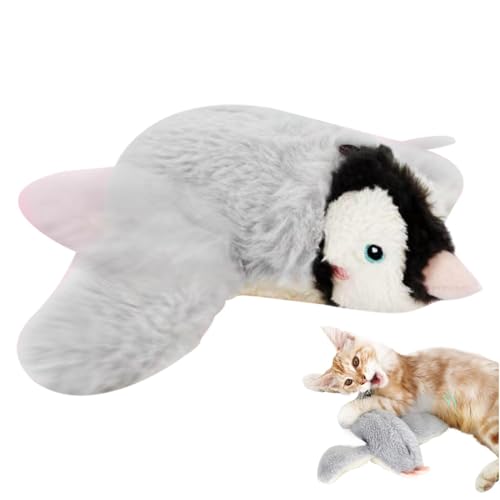 Lnhgh Fliege Pinguin -Katzenspielzeug, zwitschernde Vogelkatze Spielzeug | Plüsch Penguin USB Chirping Toy für Haustierkätzchen | Kleine mittelgroße und große Katzen intelligente Erfassungsklappe für von Lnhgh