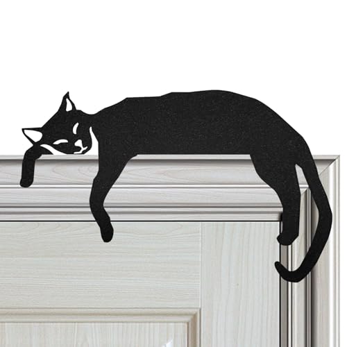 Lnhgh Katzen-Tür-Eckschild, Katzen-Tür-Eck-,Schwarze Katze Tür-Eck- | Cartoon-Katzen-Türecke und Fensterbank, Heimdekoration für, Tisch, Türrahmen, Requisiten von Lnhgh